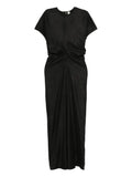 Toteme Slouch Waist Maxi Dress — Black/ Red — Size XS — Front View