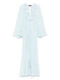 Twinset Ruffle Detailed Maxi Dress — Blue — Size XS — Front View