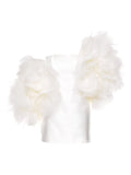 Ana Radu Floral Ruffle Minidress — White — Size XS — Front View