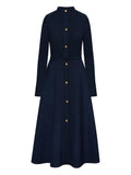 Oscar De La Renta Artichoke Dress — Blue/ Navy/ Red — Size XS — Front View