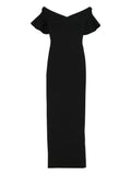 Solace London Cielo Off Shoulder Maxi Dress — Black — Size XS — Front View