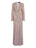 Jenny Packham Kaia Gown — Taupe/ Grey — Size XS — Front View