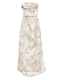 Saiid Kobeisy Brocade Long Dress — Grey — Size XS — Front View