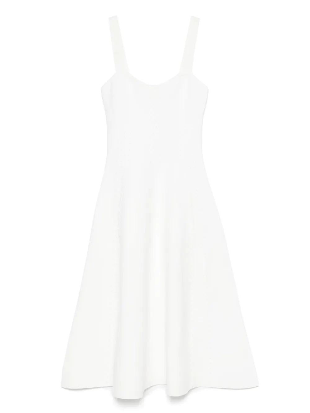 Maje Babydoll Knitted Dress — White/ Red — Size S — Front View