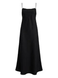 Polo Ralph Lauren Spaghetti Strap Slip Dress — Black/ Red — Size XS — Front View