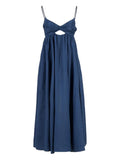 Zimmermann Organic Linen Maxi Dress — Blue/ Navy/ Red — Size XS — Front View