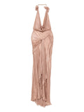 Maria Lucia Hohan Alix Draped Dress — Brown — Size XS — Front View