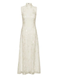 Rotate Birger Christensen Sequin Lace Maxi Dress — White — Size XS — Front View