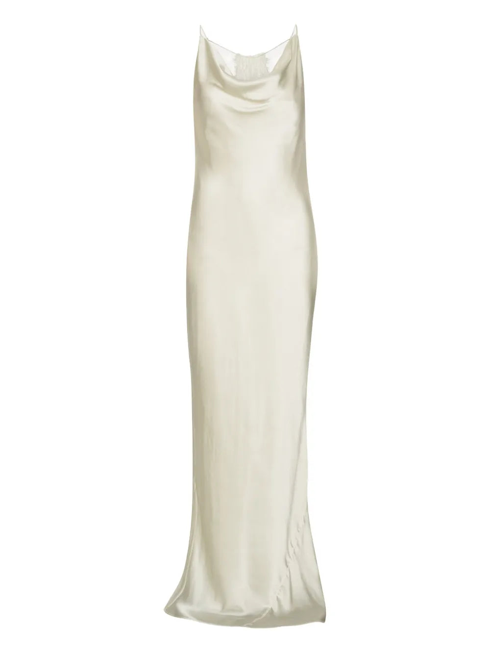 Rotate Birger Christensen Cowl Neck Lace Back Gown — White — Size XS — Front View