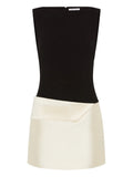 Rachel Gilbert Rikki Two Tone Mini Dress — Black — Size S — Front View