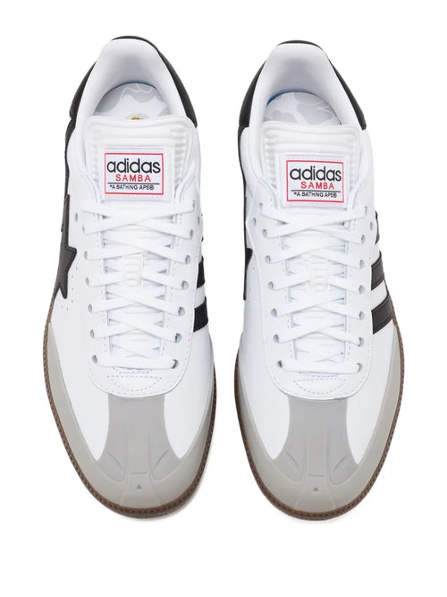 adidas X Bape Samba Sneakers — White — Size US M 8 - US W 9.5 — Side View