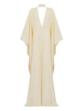 Taller Marmo Ooo V Neck Wide Sleeve Maxi Dress — White — Size XS — Front View