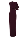 Rebecca Vallance Draped Cape Gown — Black — Size XS — Front View