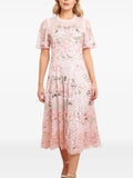 Needle Thread Rosalie Sequin Embellished Midi Dress — Pink — Size XS — Front View