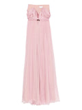 Mmarquise Sylvie Pleated Sweetheart Neckline Dress — Pink — Size XS — Front View