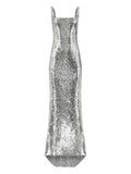 16Arlington Electra Sequinned Gown — Silver — Size XS — Front View
