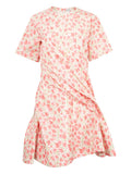 Loewe Twisted Floral Print Mini Dress — Pink — Size XS — Front View