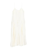 St Agni Silk Twill Slip Dress — White/ Red — Size XS — Front View