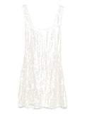 Staud Le Sable Sequin Embellished Mini Dress — White — Size XS — Front View
