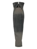 Rick Owens Cut Out Strapless Dress — Grey — Size XS — Front View