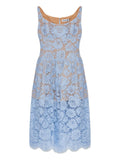 Self Portrait Floral Lace Midi Dress — Blue/ Red — Size XS — Front View