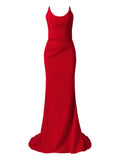 Moos Studio Red Silence Corset Bodice Fishtail Maxi Dress — Red — Size XS — Front View