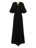 Twinset Embroidered Georgette Dress — Black/ Red — Size XS — Front View