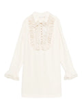 Zimmermann Ruffle Trim Mini Dress — White/ Gold — Size XS — Front View