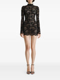 2310 Studio Lace Mock Neck Mini Dress — Black — Size XS — Front View