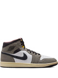 Air Jordan 1 Mid Cave Stone Sneakers — Grey — Size US M 10.5 - US W 12 — Front View