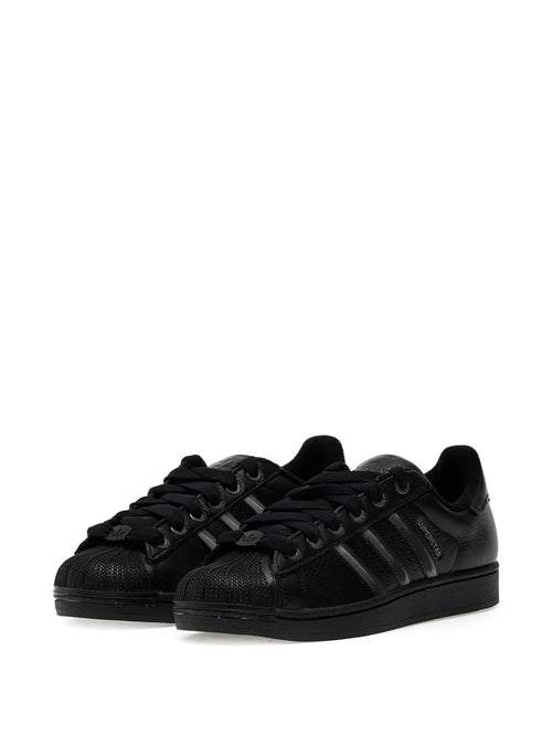 adidas Superstar Ii Shell-Toe Three-Stripe Sneakers — Black — Size US M 4 - US W 5.5 — Side View