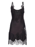 Il Volo Cara Lace Trimmed Slip Dress — Black — Size XS — Front View