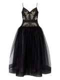 Erdem Embellished Tulle Dress — Black — Size S — Front View