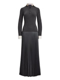 Ralph Lauren Collection Panelled Pleated Polo Dress — Grey — Size XS — Front View
