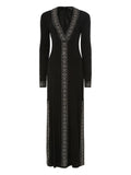 Temperley London Gallantry V Neck Dress — Black — Size S — Front View