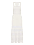 Rebecca Vallance Reign Ribbed Midi Dress — Ivory — Size XS — Front View