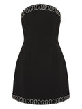 Rebecca Vallance Strapless Nyx Mini Dress — Black — Size XS — Front View