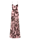 Rebecca Vallance Connie Pleated Floral Maxi Dress — Pink — Size S — Front View