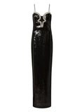 Rebecca Vallance Lyra Sequin Embellished Dress — Black — Size XS — Front View