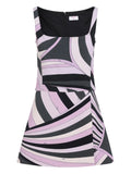 Pucci Abstract Print Sleeveless Dress — Black/ Pink — Size S — Front View