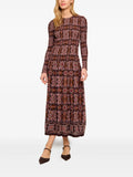 Cara Cara Blossom Floral Print Long Sleeve Dress — Red — Size XXS — Front View