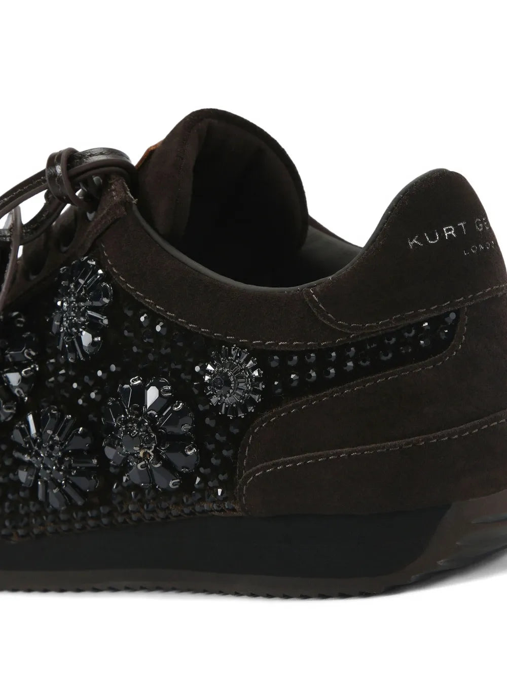 Kurt Geiger London Chelsea Jewel Tag — Dark Brown — Size US M 3.5 - US W 5 — Back View