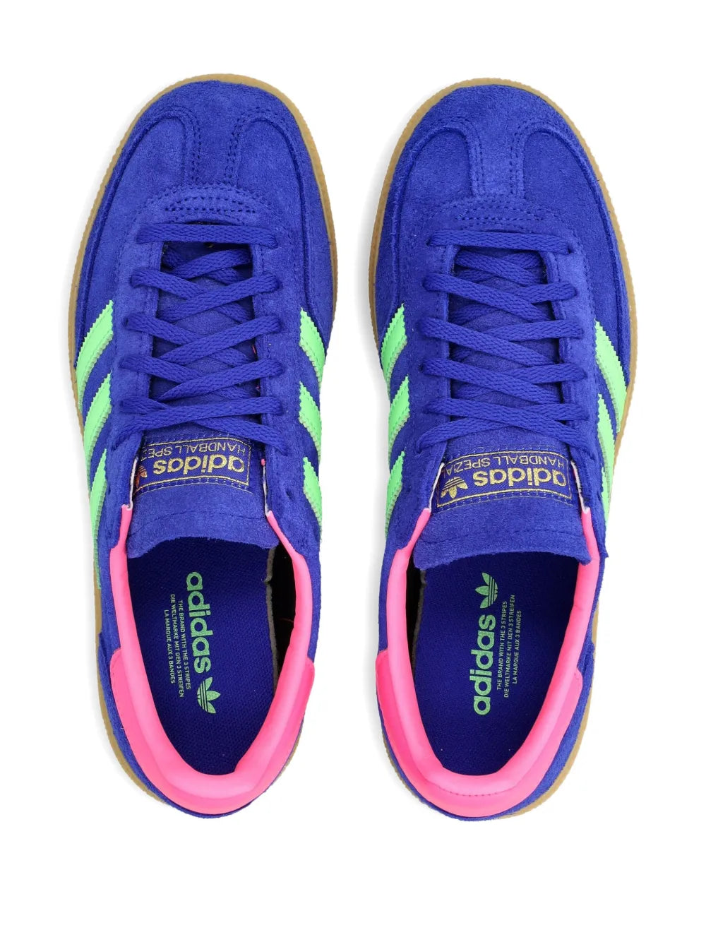 adidas Handball Spezial 3-Stripes — Blue — Size US M 3.5 - US W 5 — Back View