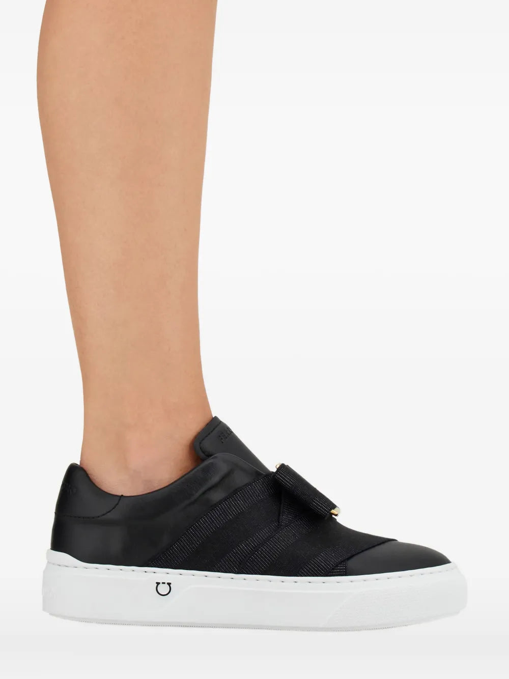 Ferragamo Bow Gancio Slip-On — Black — Size US M 3.5 - US W 5 — Detail View
