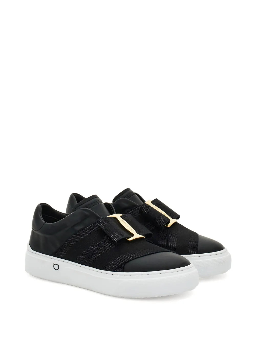 Ferragamo Bow Gancio Slip-On — Black — Size US M 3.5 - US W 5 — Side View