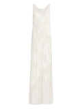 Jenny Packham Symphonie Fringed Maxi Dress — Ivory — Size XS — Front View