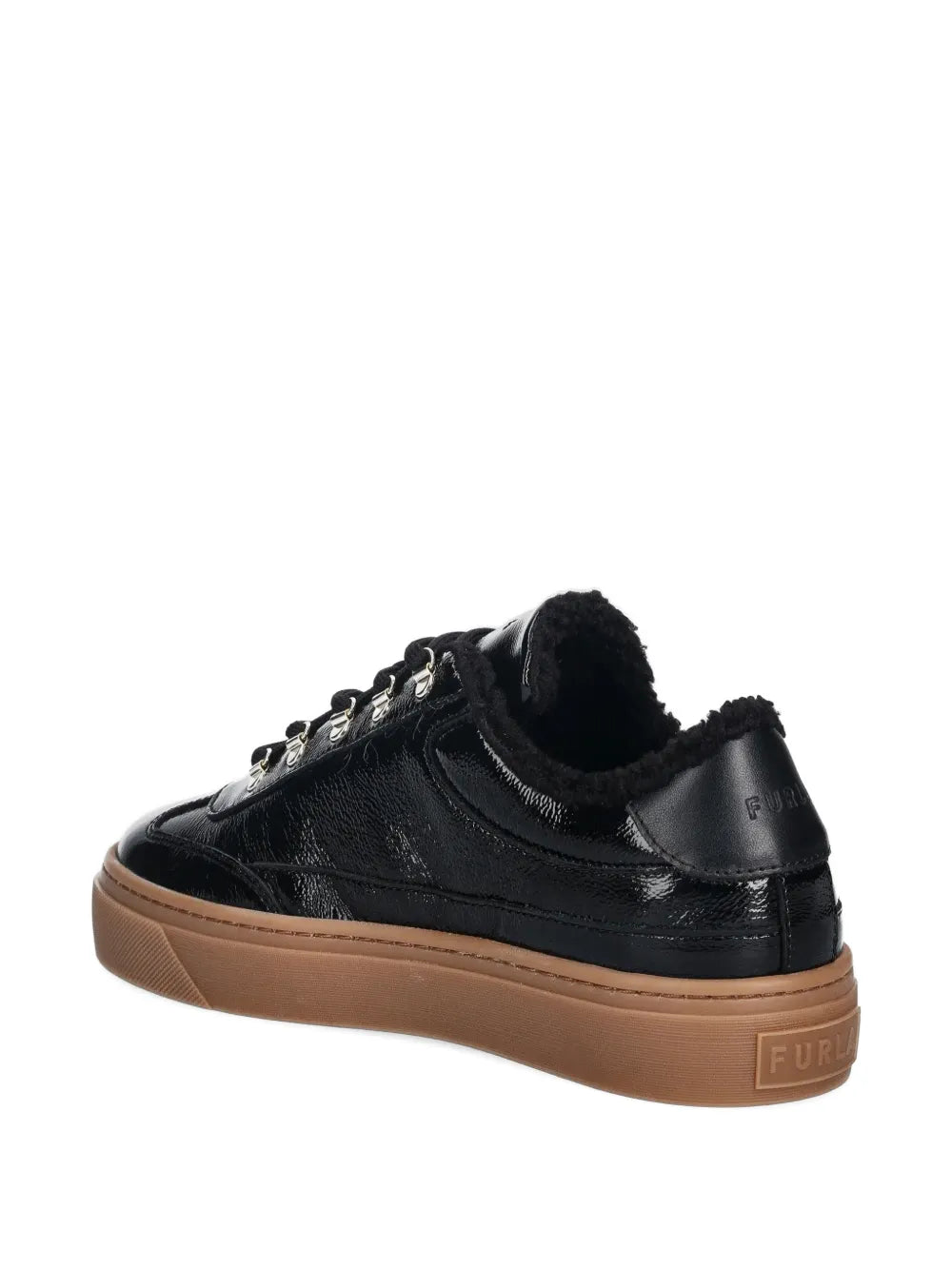 Furla Lace-Up Platform — Black — Size US M 3.5 - US W 5 — Back View