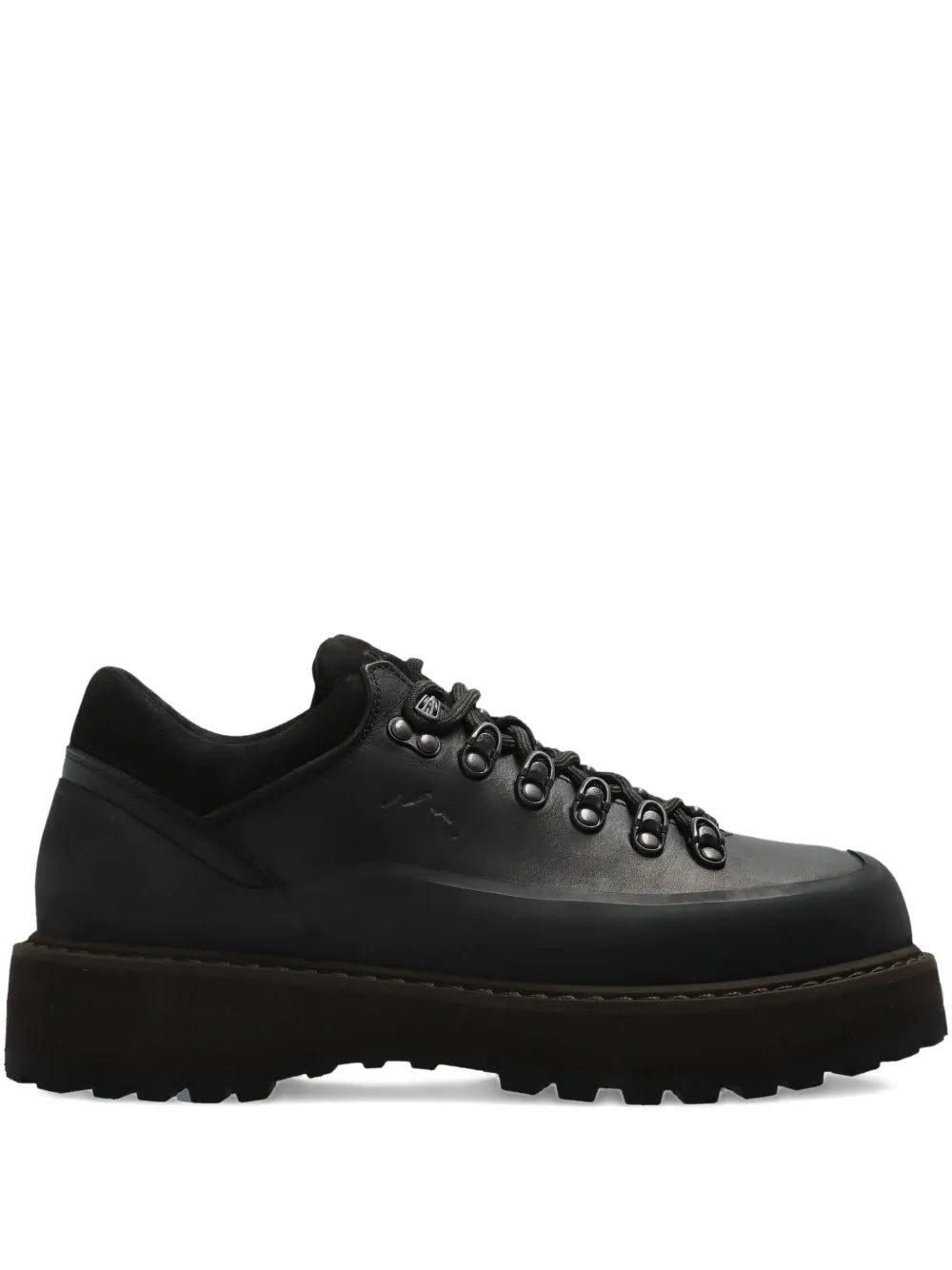 Diemme Cornaro Lace-Up Platform Hiking — Black — Size US M 3.5 - US W 5 — Front View