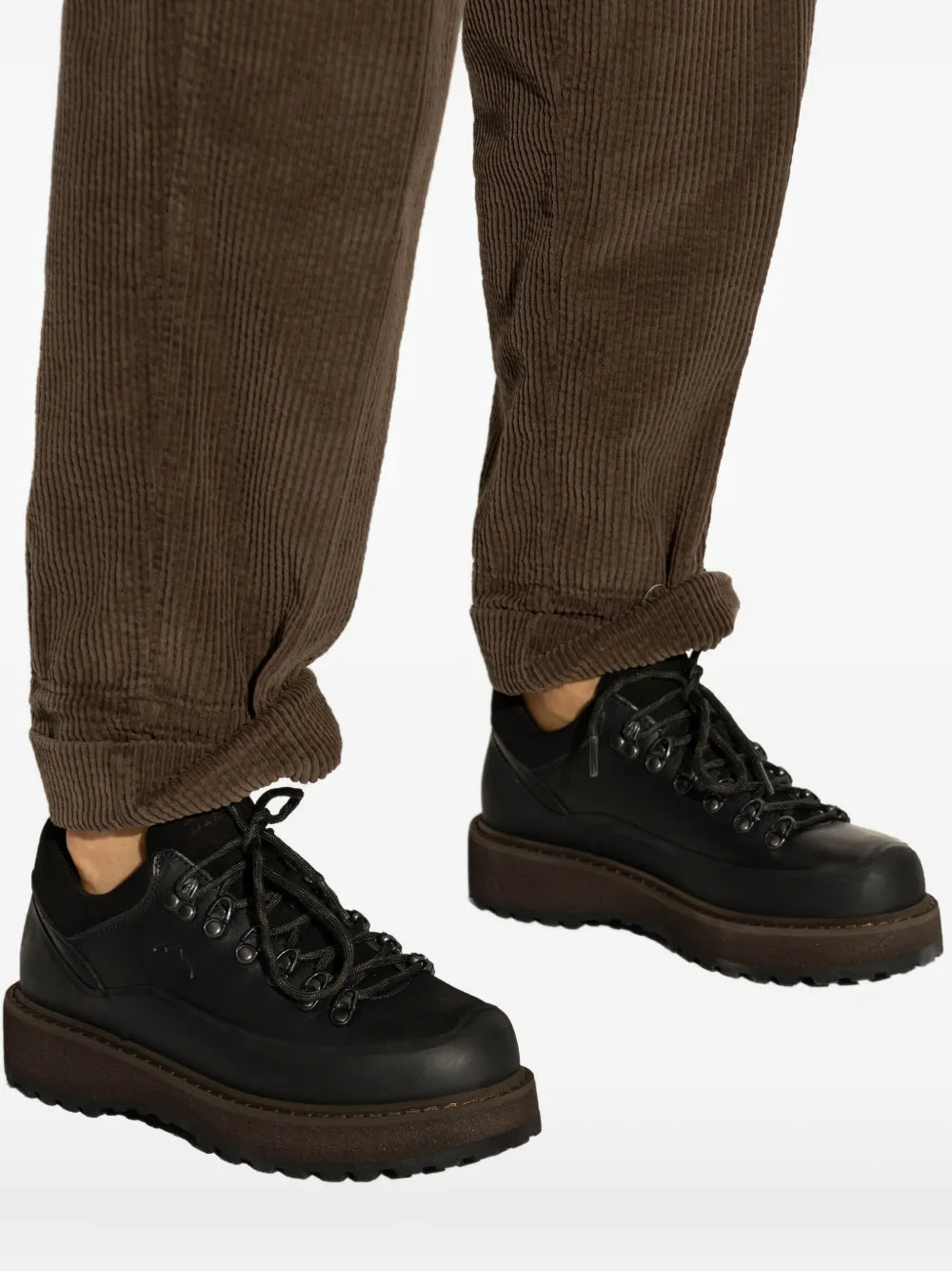 Diemme Cornaro Lace-Up Platform Hiking — Black — Size US M 3.5 - US W 5 — Detail View