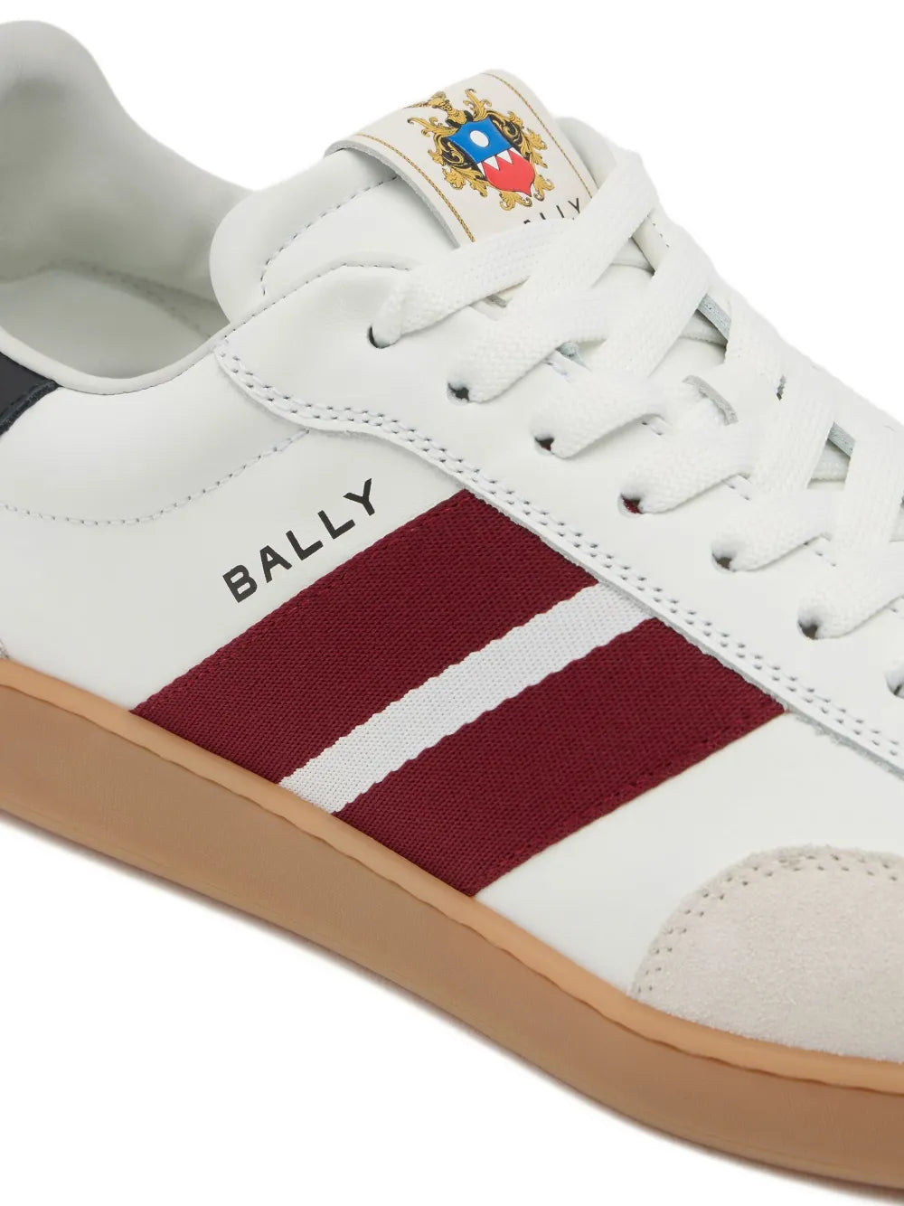 Bally Retro Crest Striped Leather — White — Size US M 3.5 - US W 5 — Top View